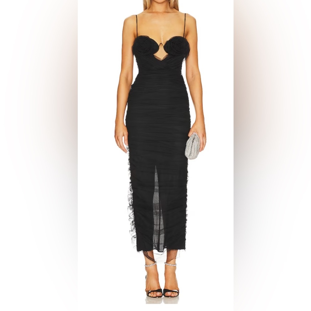 Malena Midi Dress in Black ,NBD , Xs